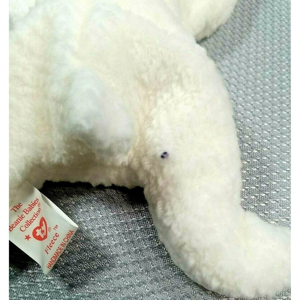 Rare Beanie baby Fleece The lamb HUGE ERROR-Wrong Color Fiber Great Condition 96